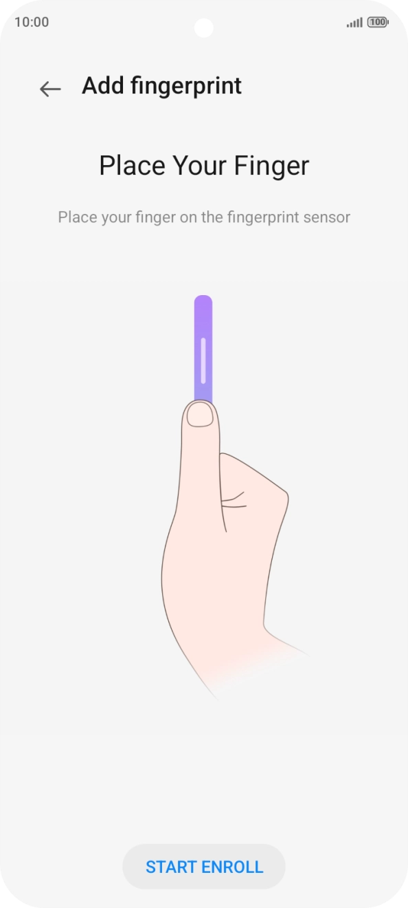 Press START ENROLL.