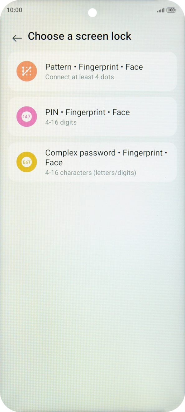 Press the required phone lock code and follow the instructions on the screen to create an additional phone lock code.