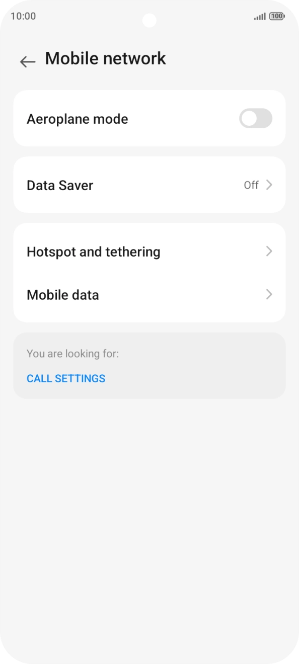 Press Mobile data.