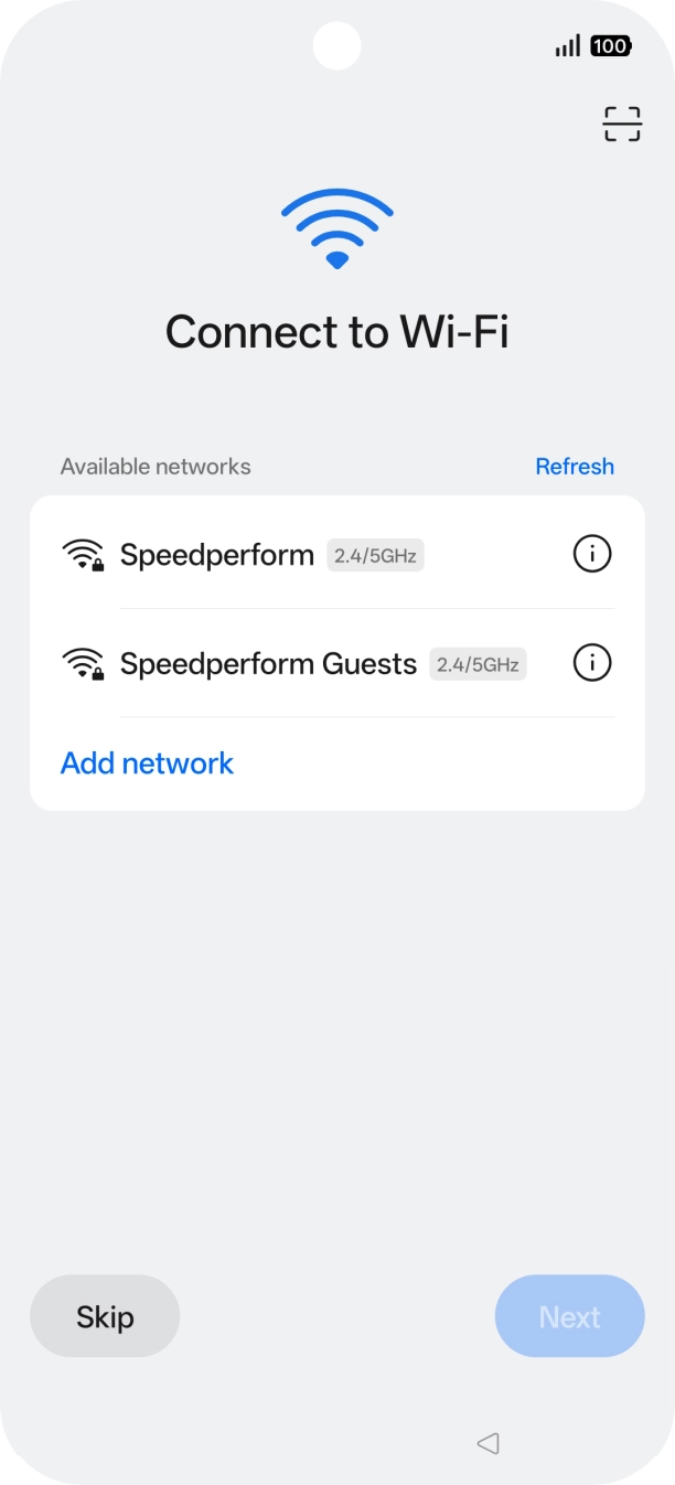 Press the required WiFi network.