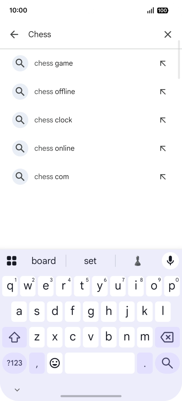 Key in the name or subject of the required app and press the search icon.