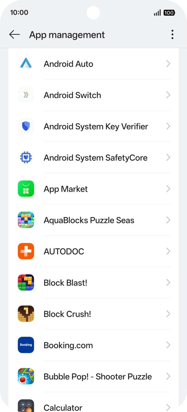 Press the required app.