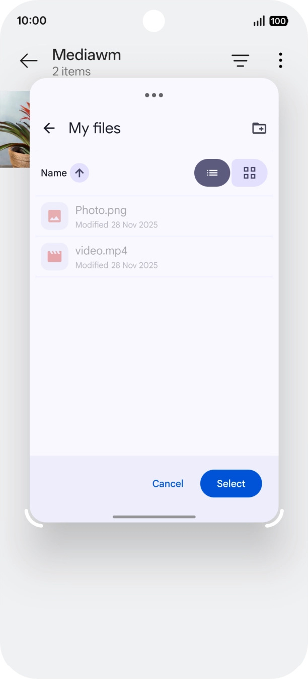 To create a new folder, press the new folder icon and follow the instructions on the screen to create a new folder.