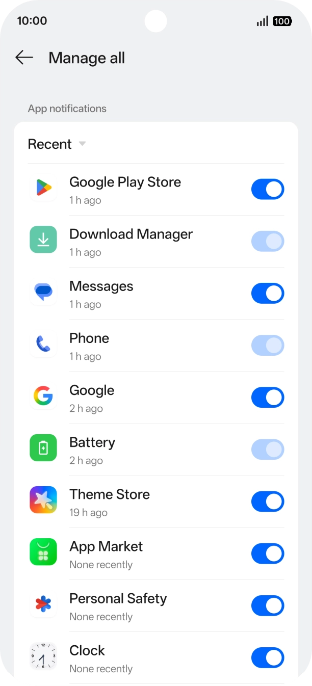 Press the drop down list.