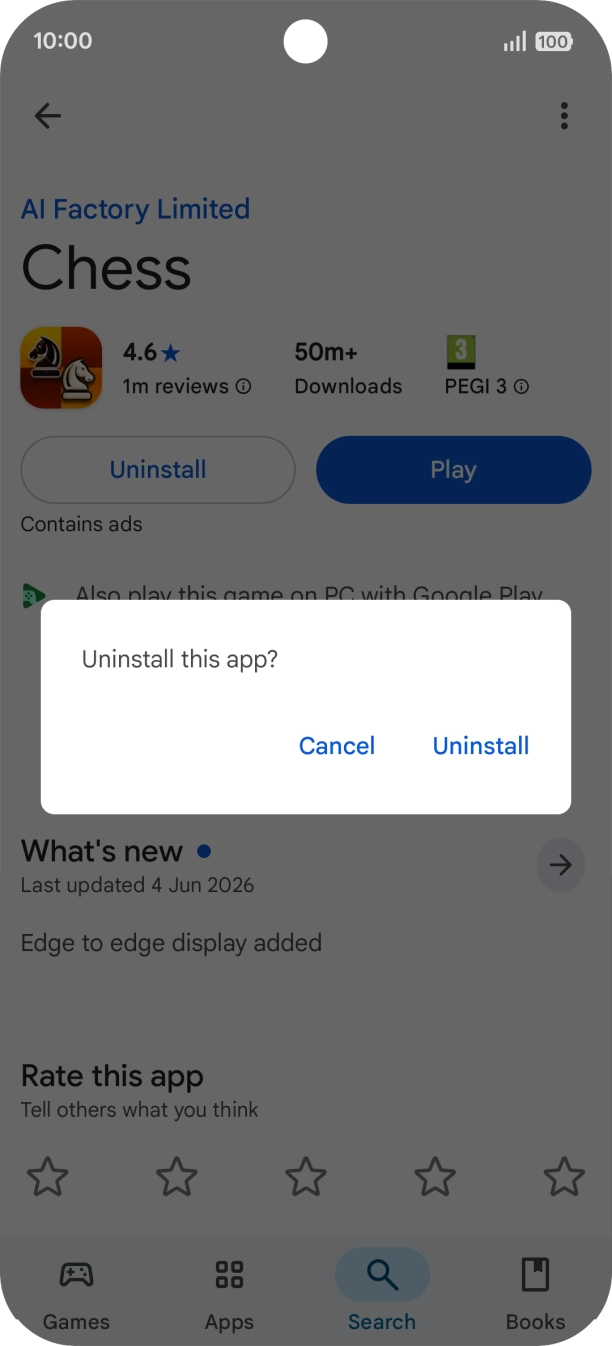 Press Uninstall.