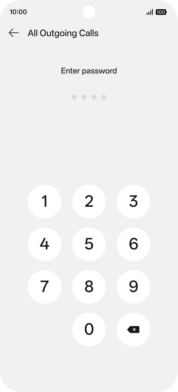 Key in your barring password.