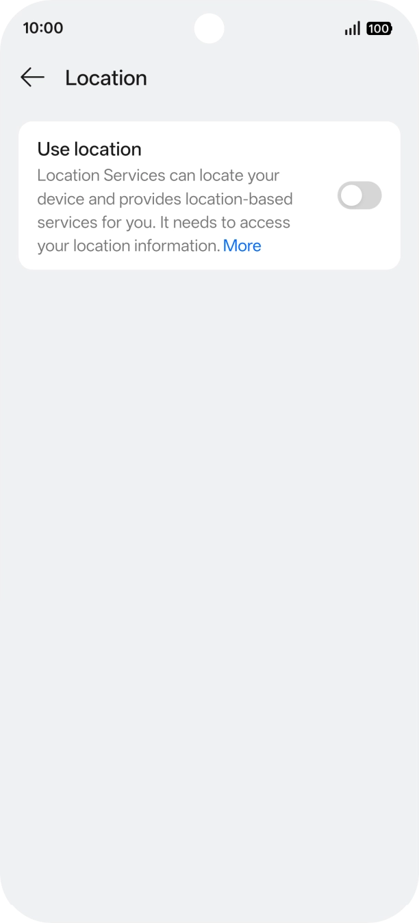 Press the indicator next to 'Use location' to turn the function on or off.