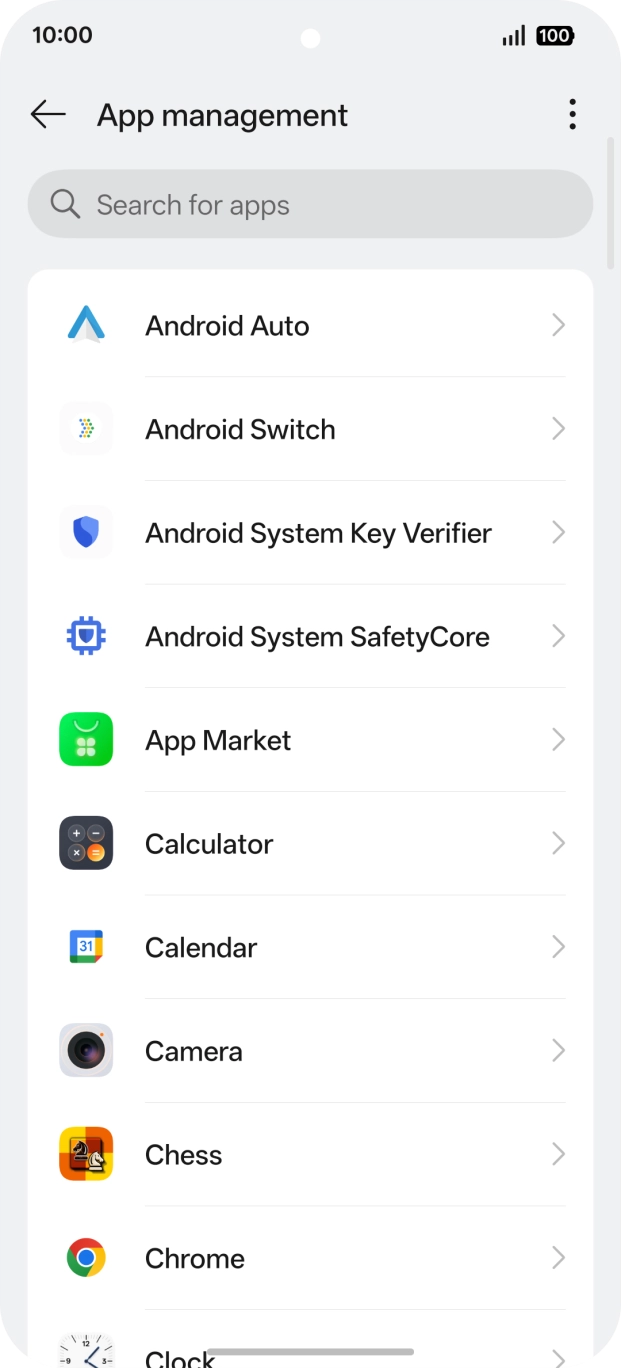 Press the required app.