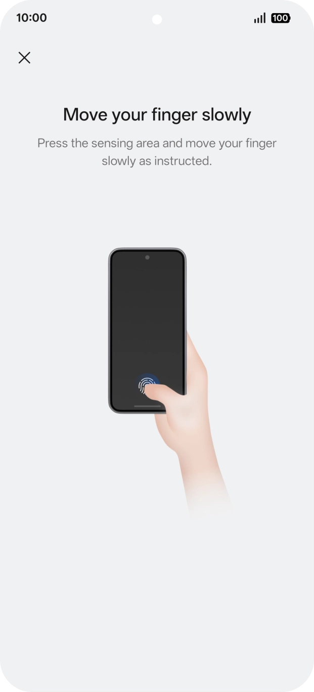 Follow the instructions on the screen to create the lock code using your fingerprint. Follow the instructions on the screen to create the lock code using your fingerprint.