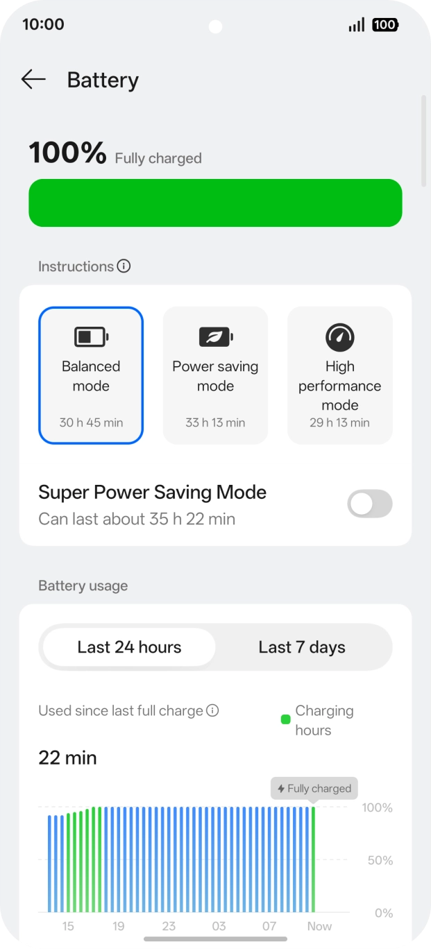 Press the required low power mode to turn on the function.