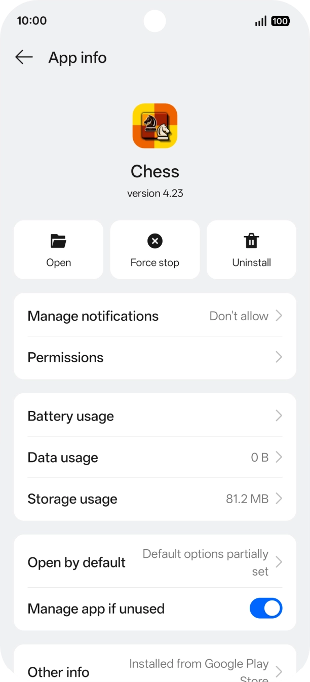 Press Storage usage.