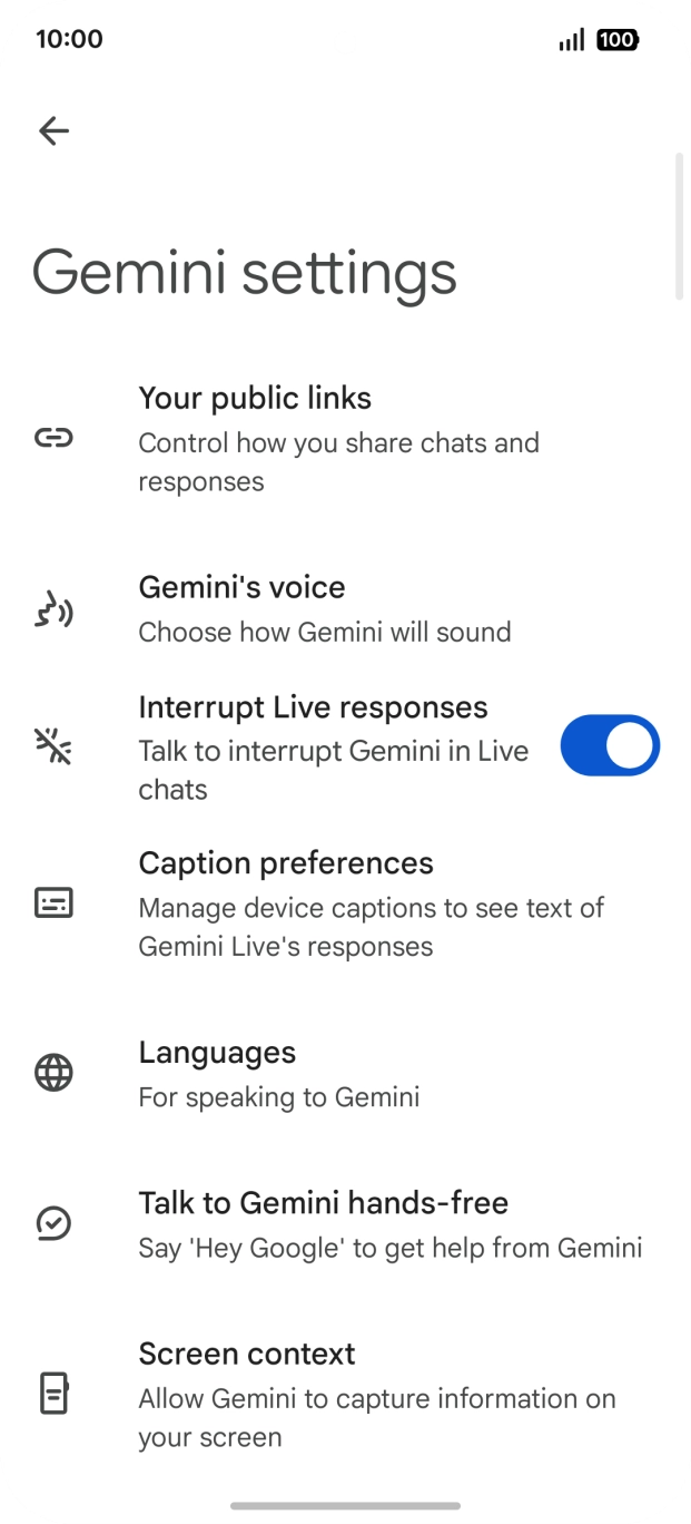 Follow the instructions on the screen to select the required settings.