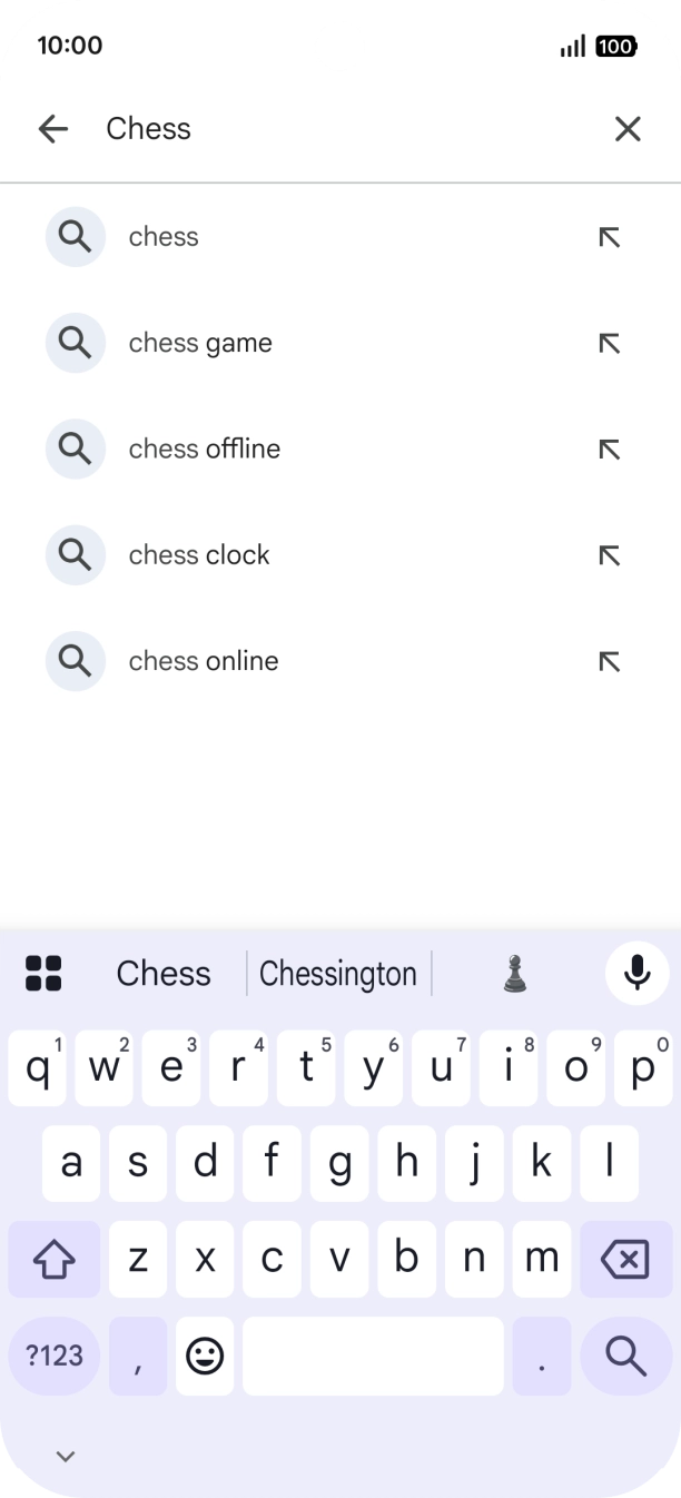 Key in the name or subject of the required app and press the search icon.
