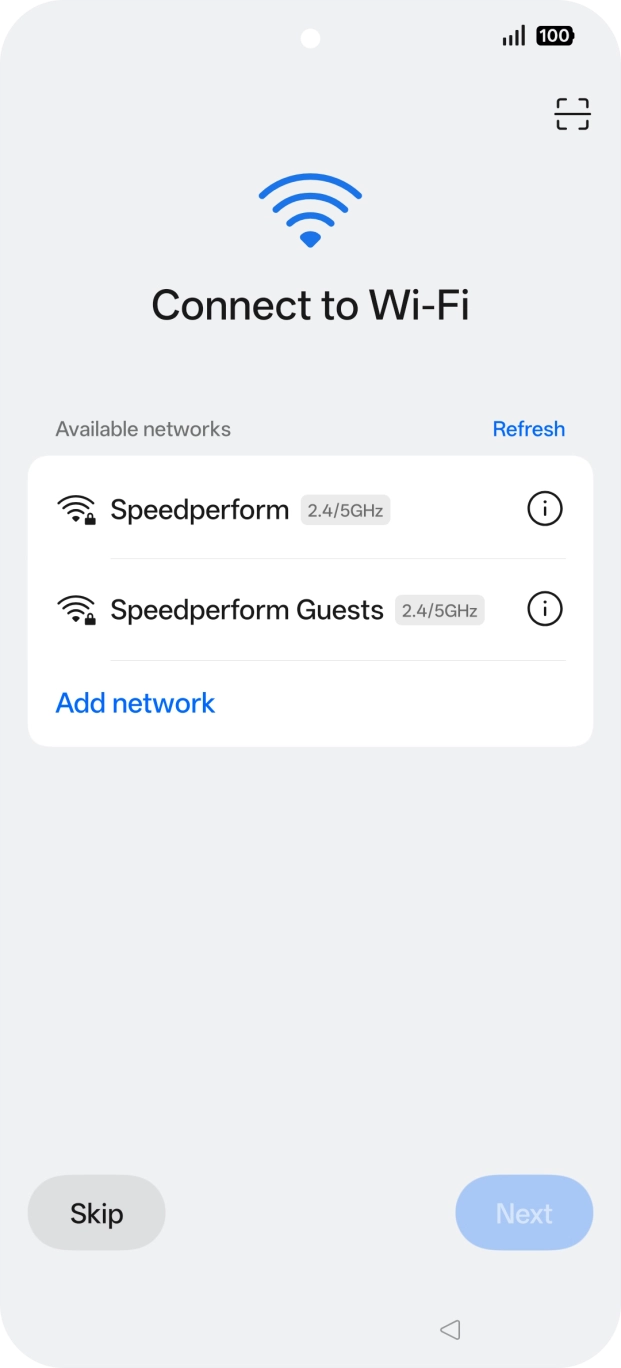 Press the required WiFi network.