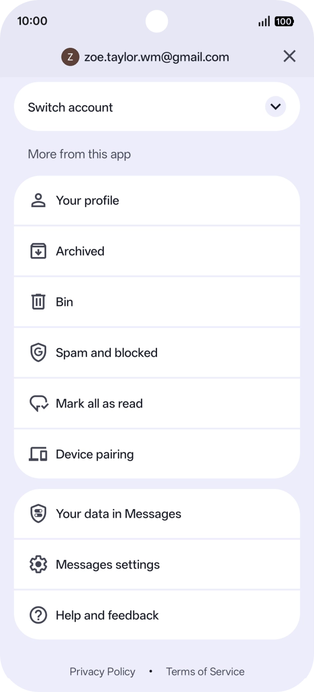 Press Messages settings. Press Messages settings.