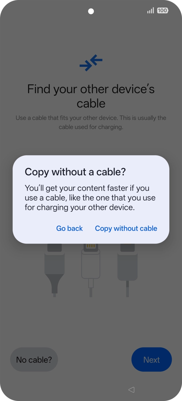 Press Copy without cable.