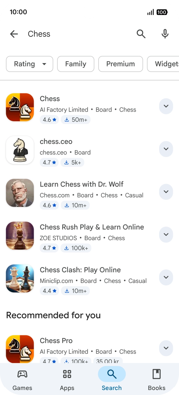 Press the required app.