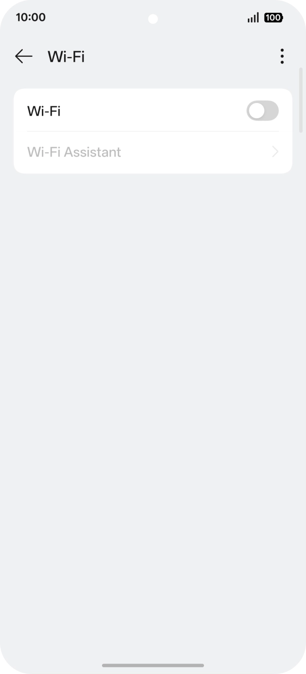 Press the indicator next to 'Wi-Fi' to turn on the function.