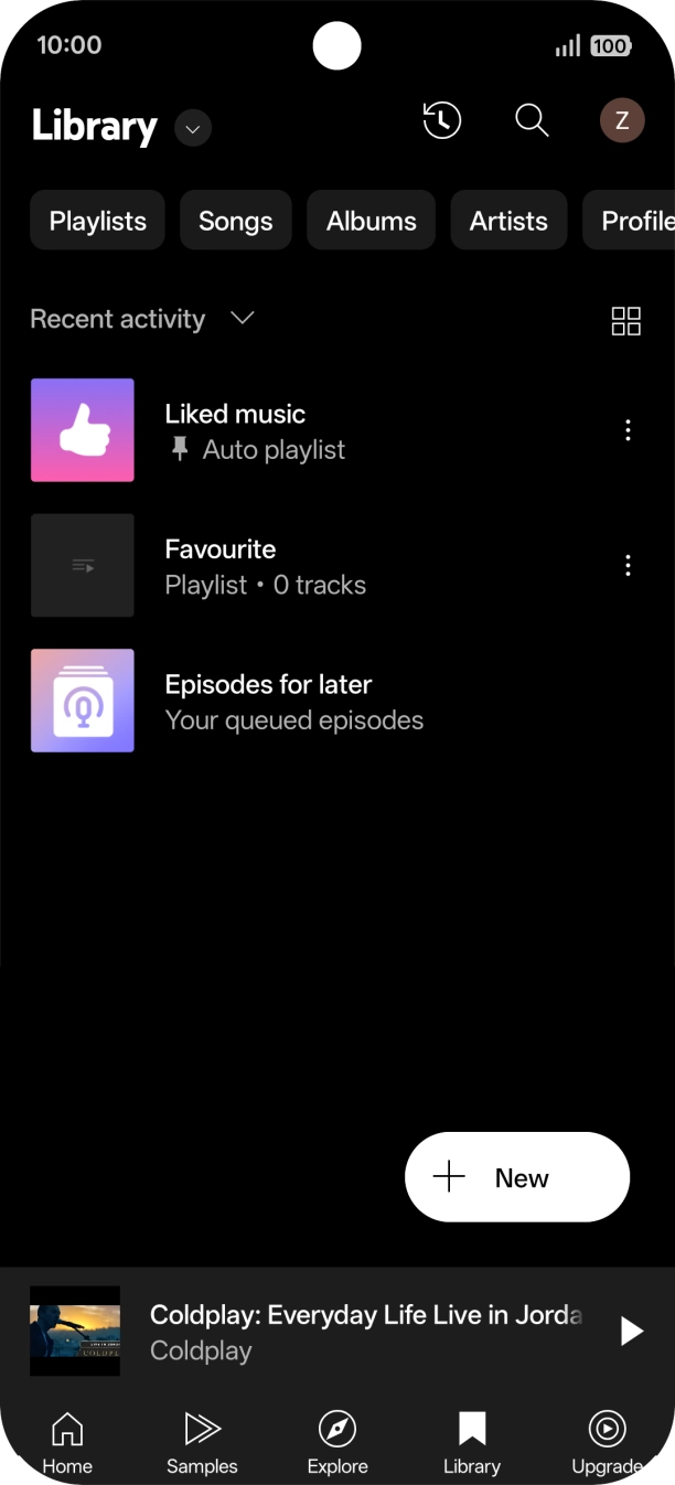 Press the drop down list.