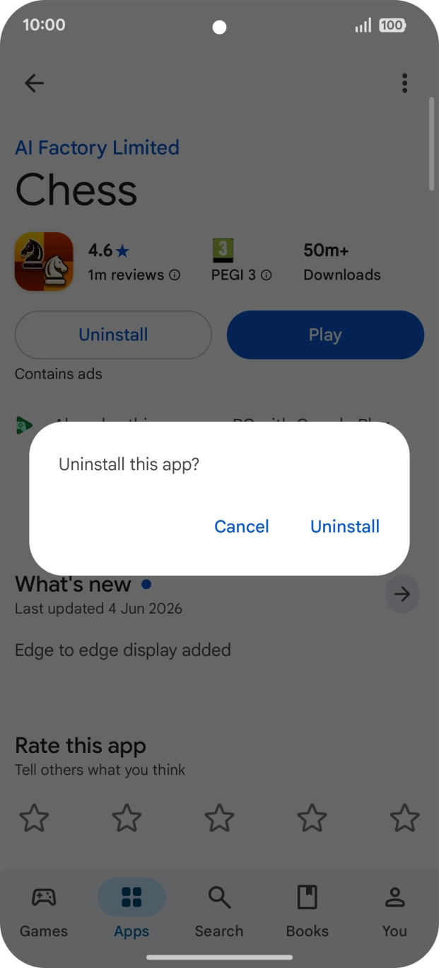 Press Uninstall.