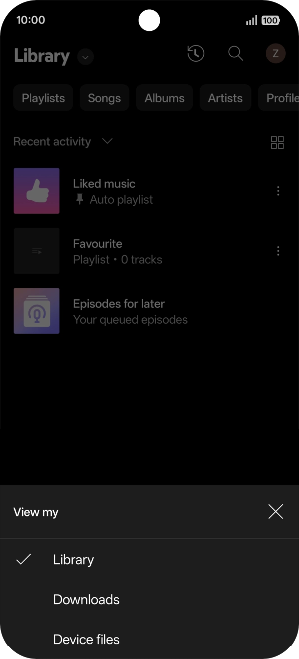 Press the required category and go to the required audio file.
