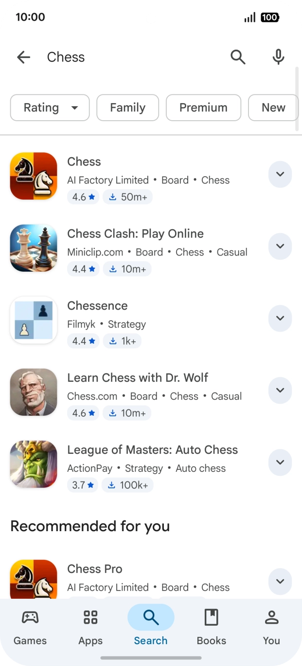 Press the required app.