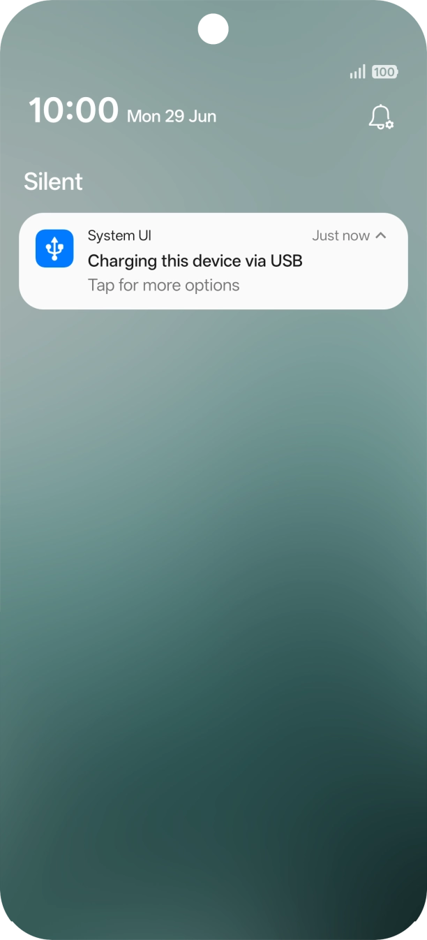 Press the USB connection icon.