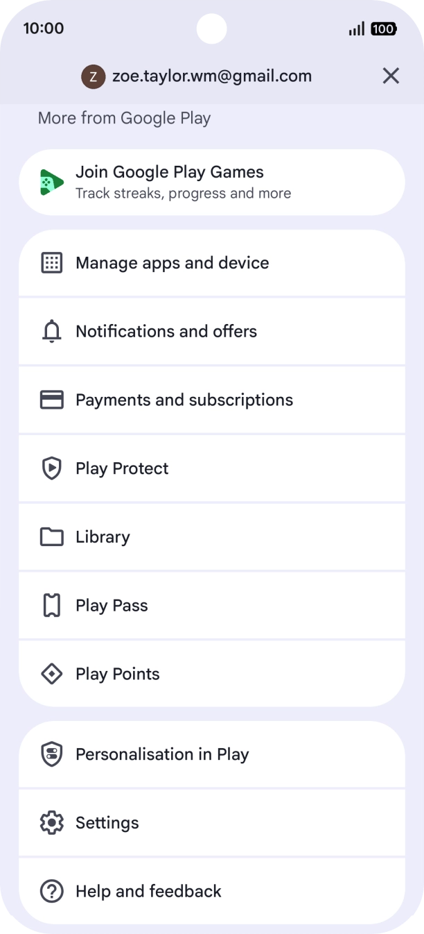 Press Manage apps and device.
