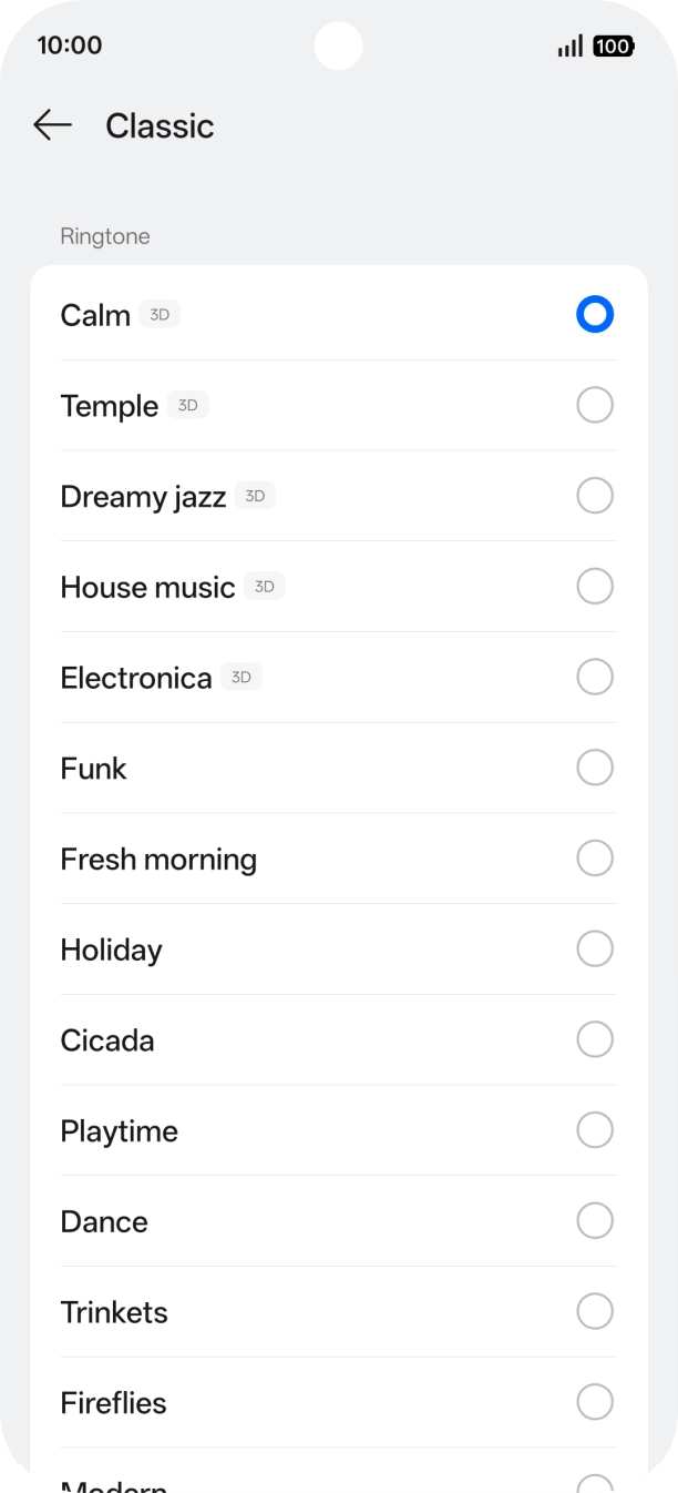 Press the required ringtones to hear them.