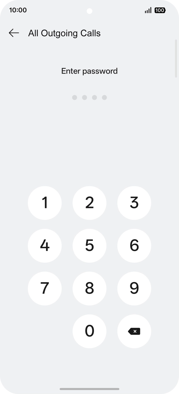 Key in your barring password.