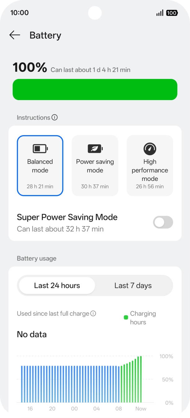 Press the required low power mode to turn on the function.