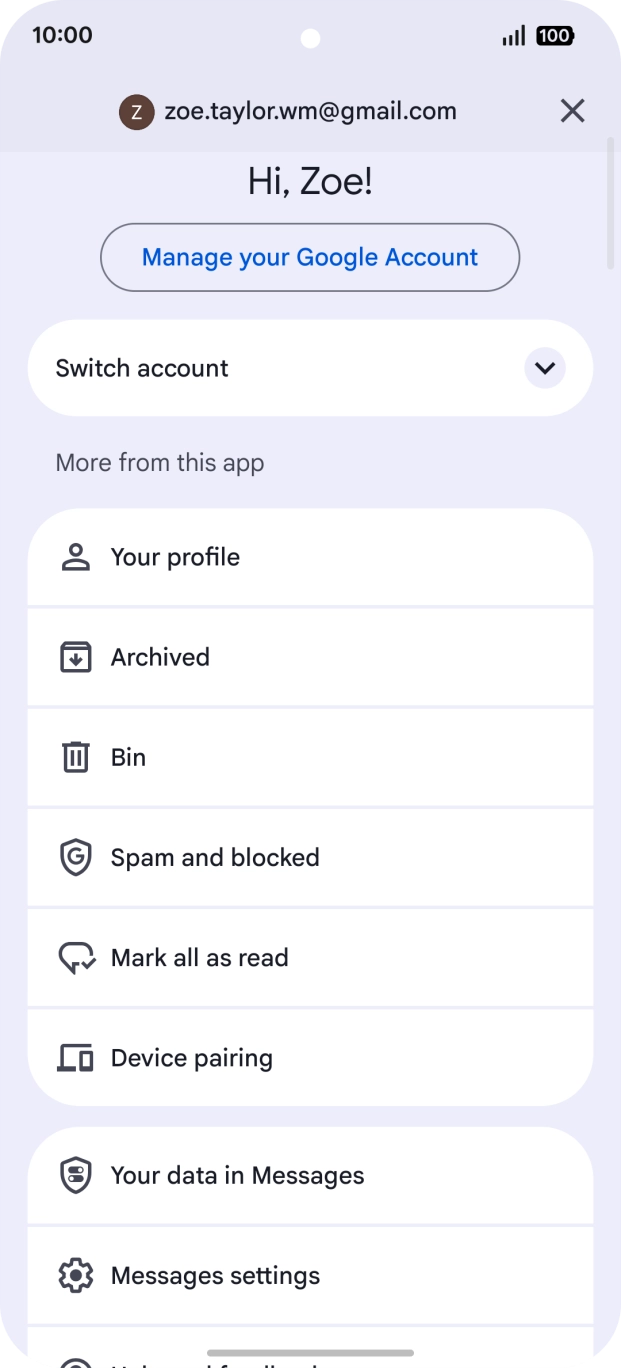 Press Messages settings.
