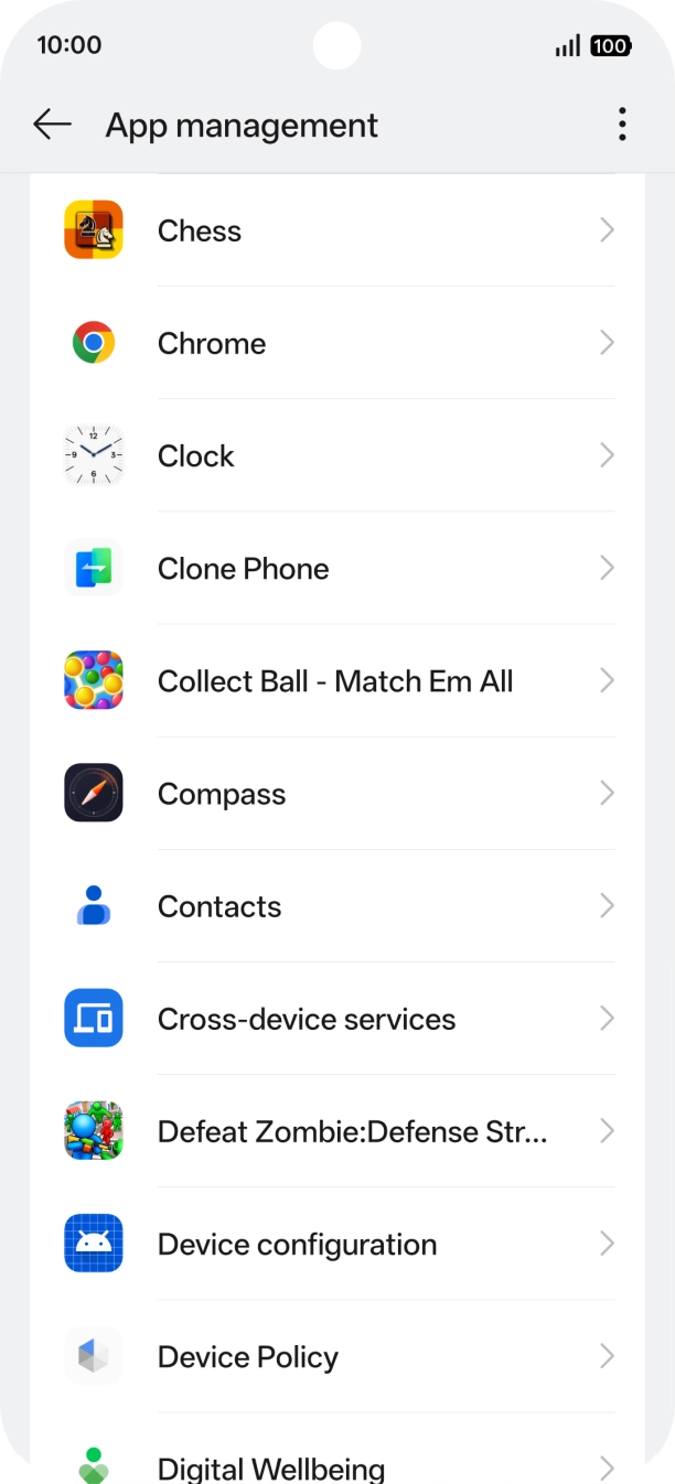 Press the required app.
