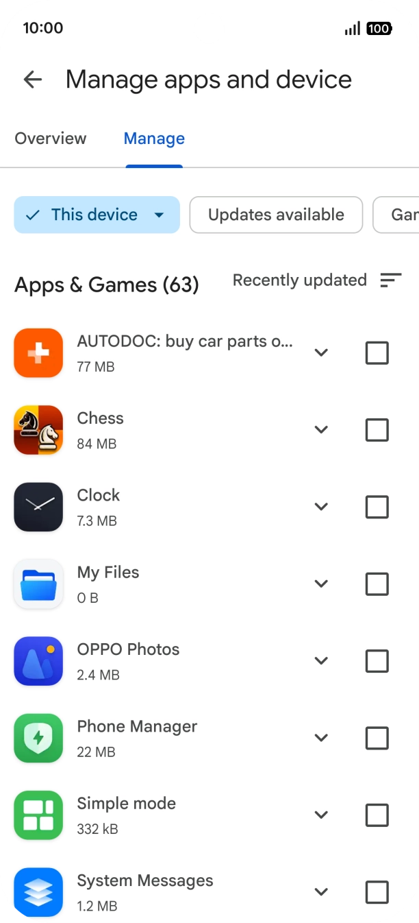 Press the required app.