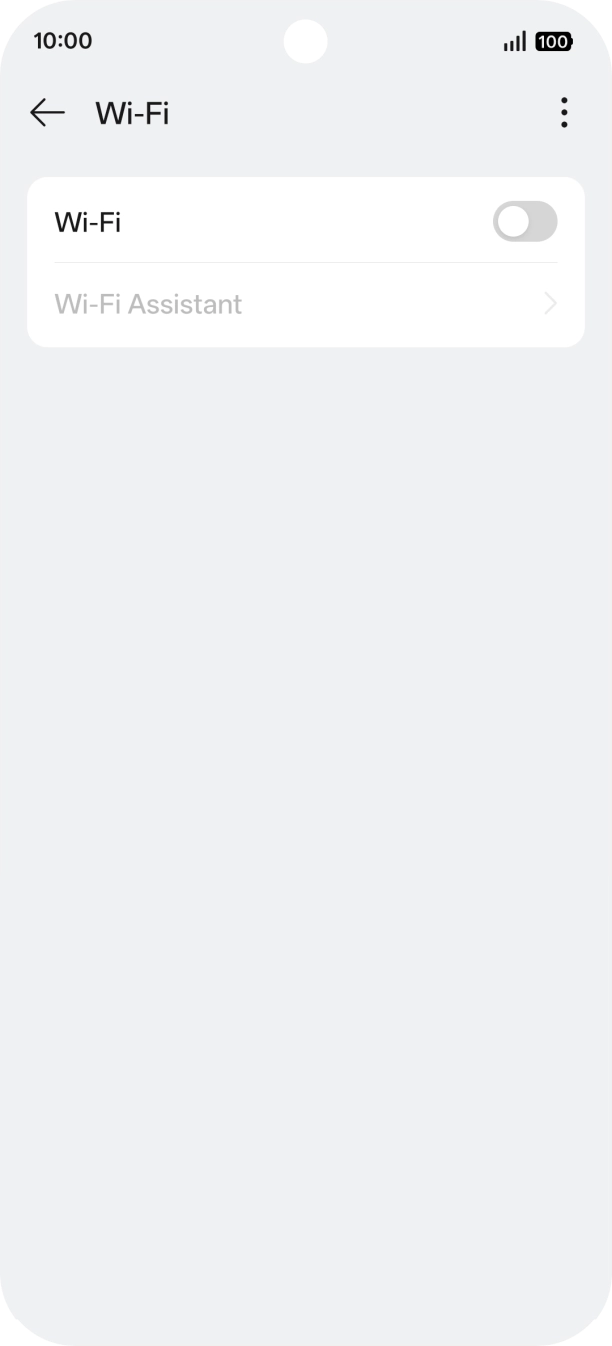 Press the indicator next to 'Wi-Fi' to turn on the function.