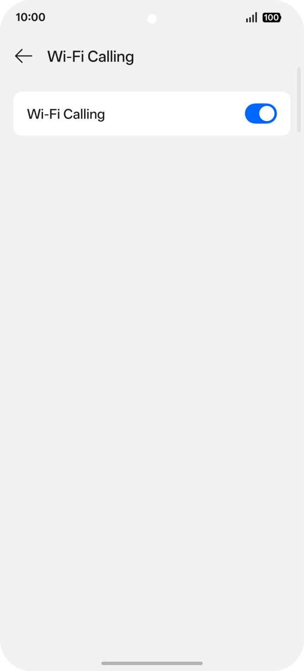 Press the indicator next to 'Wi-Fi Calling' to turn the function on or off.