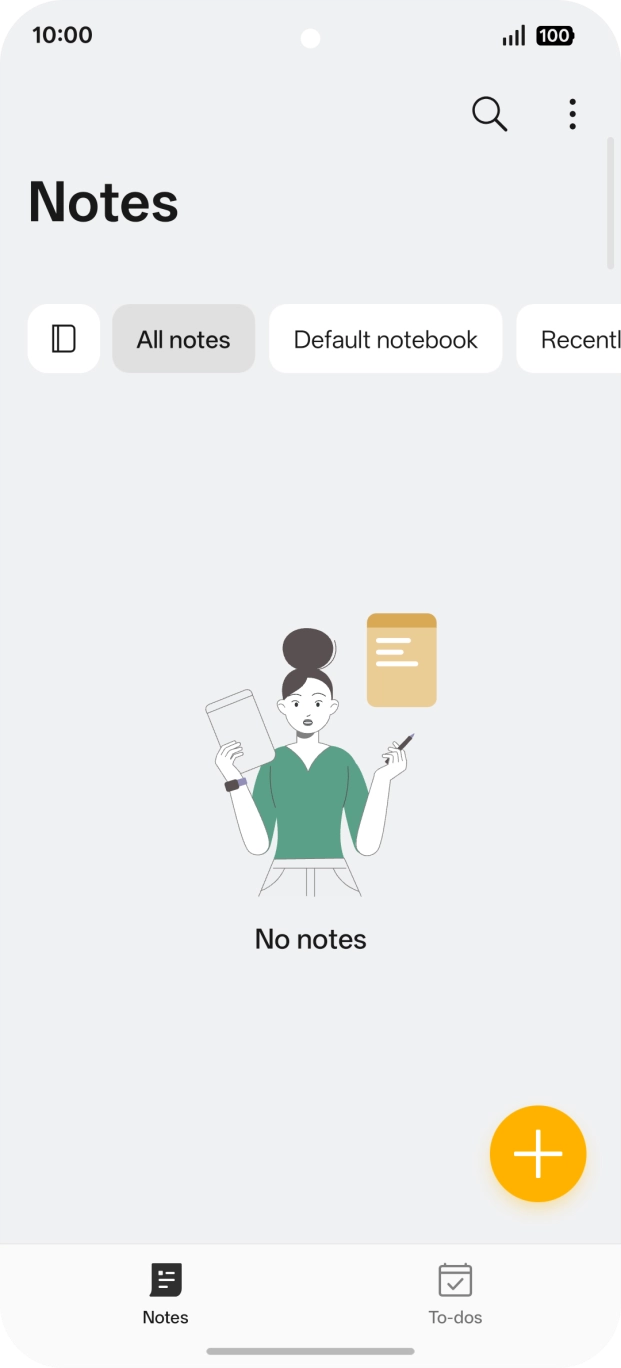Press the new note icon. Press the new note icon.