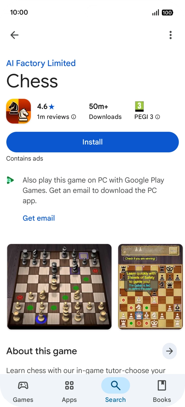 Press Install and follow the instructions on the screen to install the app.