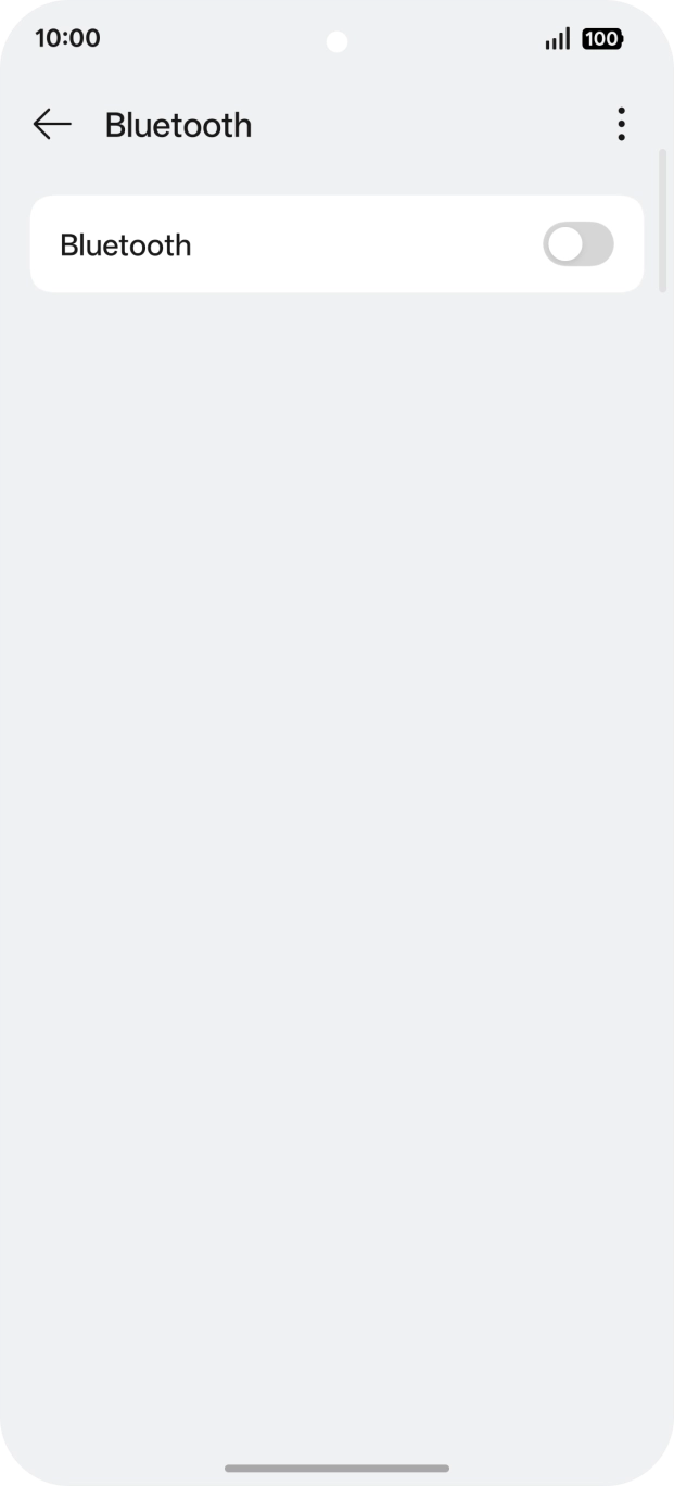 Press the indicator next to 'Bluetooth' to turn on the function.