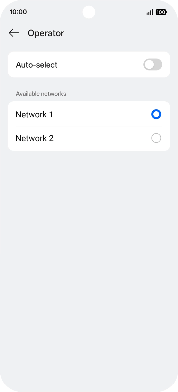 Press the required network. Press the required network.