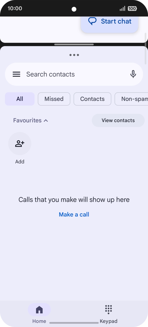 Press the menu icon.