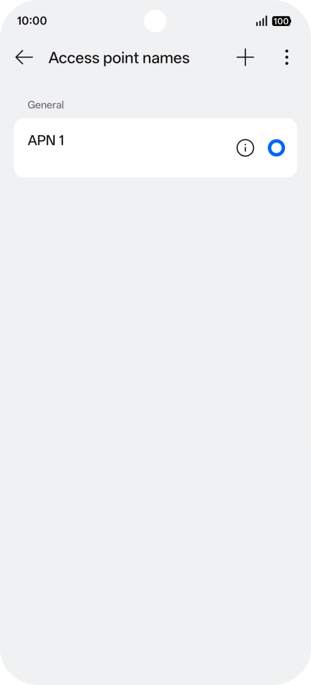 Press the new data connection icon.