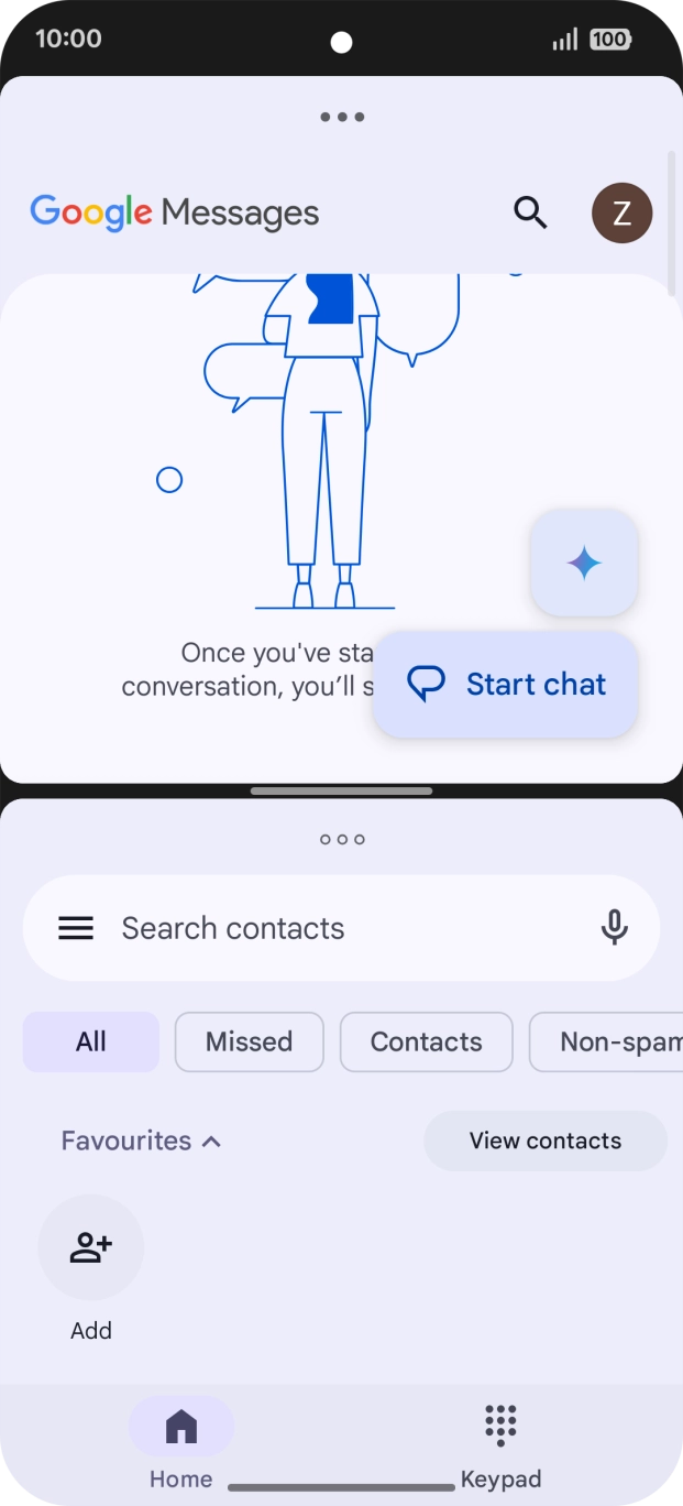 The applications are now shown in split screen view and you can use both applications at the same time.