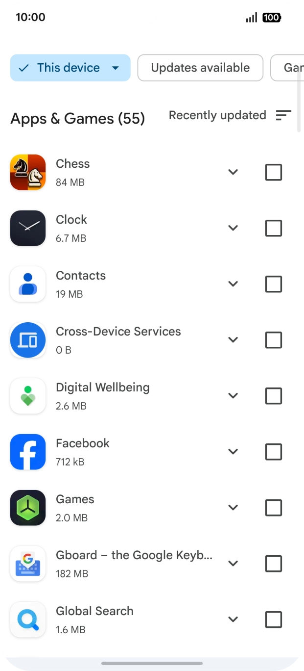 Press the required app.