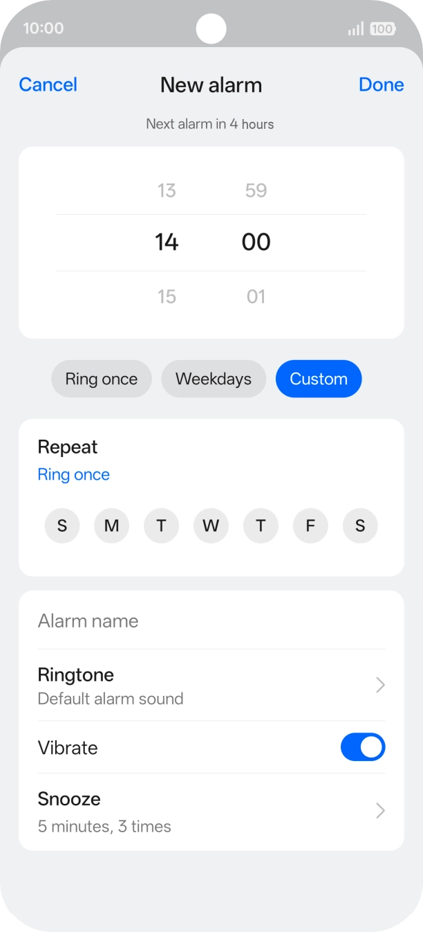 Press the required week days to select them.