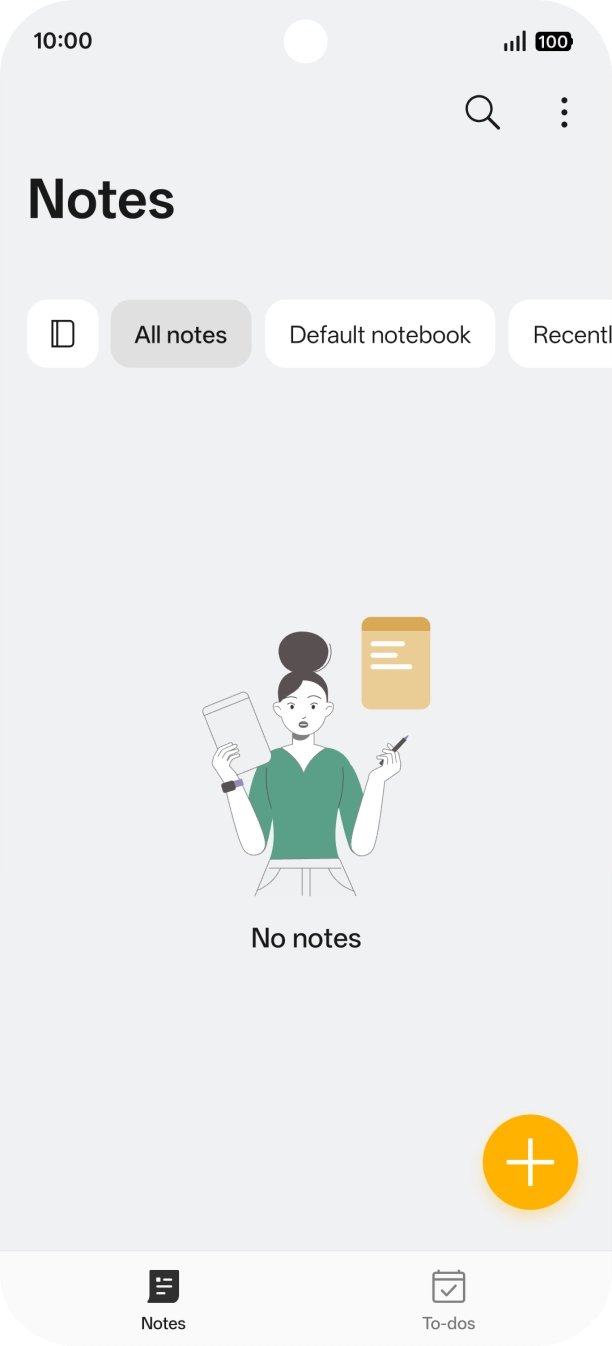 Press the new note icon. Press the new note icon.