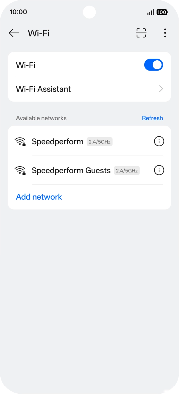 Press the required WiFi network.