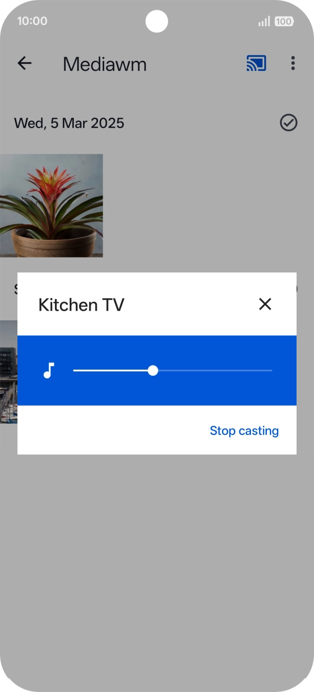 Press Stop casting. Press Stop casting.