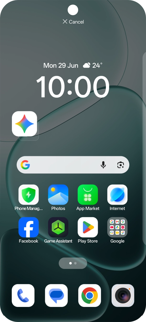 Drag the app icon to the required position on the home screen.
