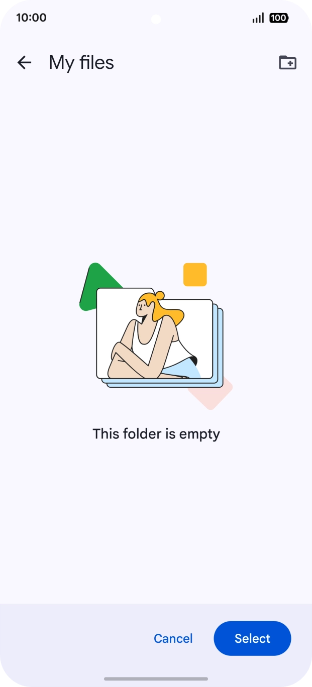 To create a new folder, press the new folder icon and follow the instructions on the screen to create a new folder. To create a new folder, press the new folder icon and follow the instructions on the screen to create a new folder.